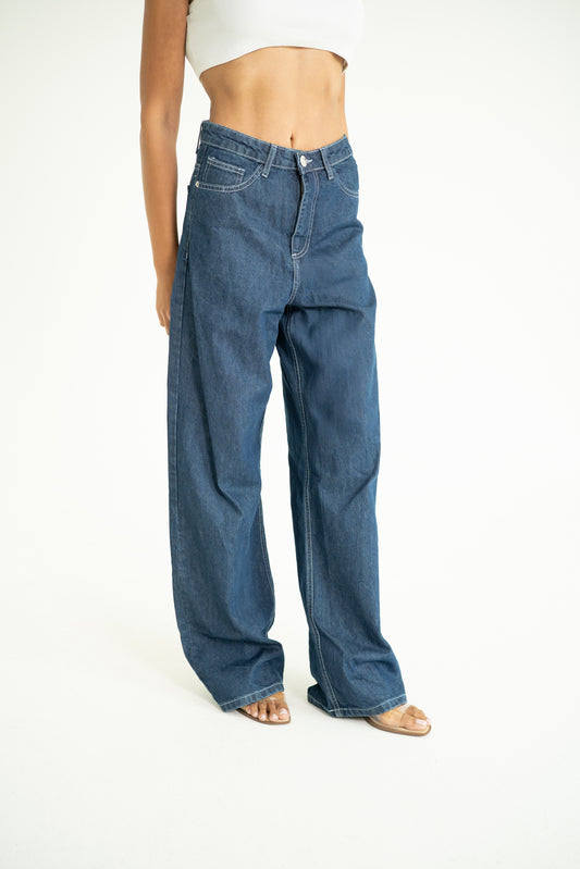 Wide Leg Jeans – Indigo Blue