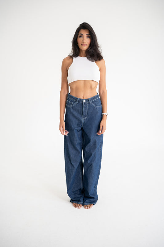 Wide Leg Jeans – Indigo Blue