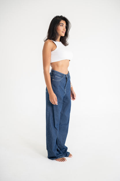 Wide Leg Jeans – Indigo Blue