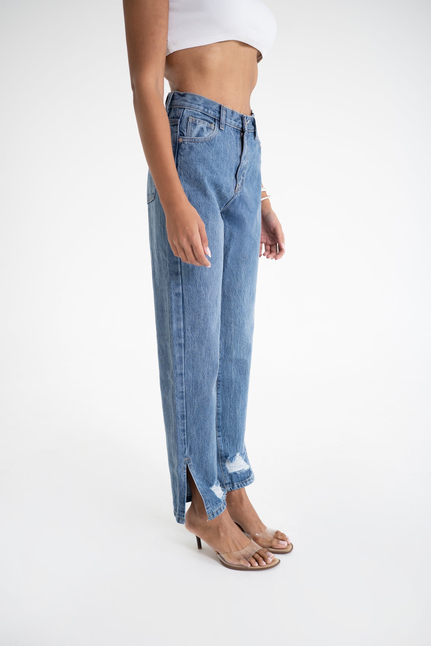 Straight Cut Jeans – Mid Blue
