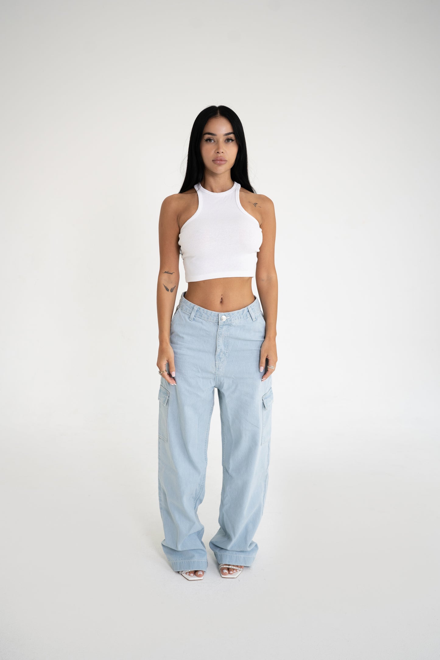 Cargo Baggy Jeans – Light Blue